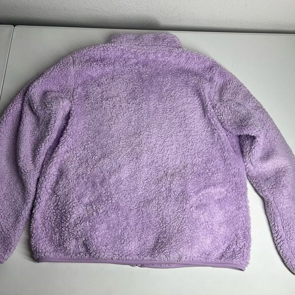 Uniqlo Purple Shaggy Fuzzy Kids Jacket Size 11-12 - Picture 7 of 8